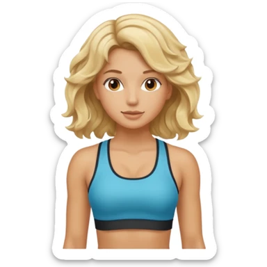 iOS 18 aesthetic wavy blondie girl gym sticker