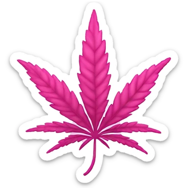 pink marijuana leaf sticker
