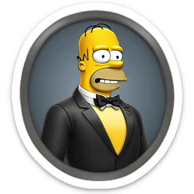 Homer Simpson as James bond sticker