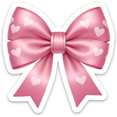A bow with little pink hearts around it  sticker