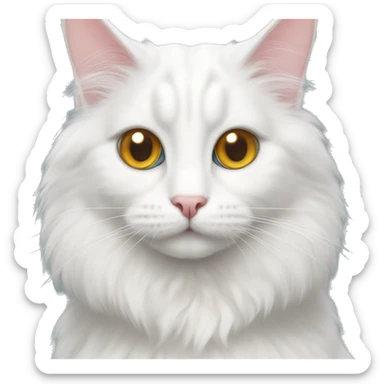 Turkish angora cat with odd eye sticker