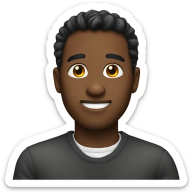 Male flirting face sticker