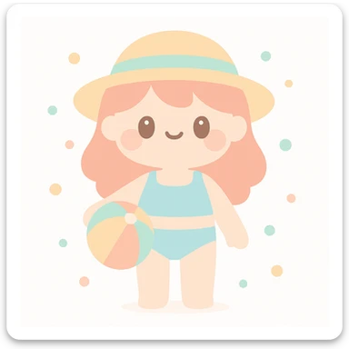 summer girl sticker