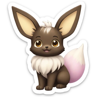 Kawaii Shiny Pastel Black Eevee Full Body sticker