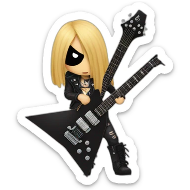 metalhead playing bc rich guitar sticker