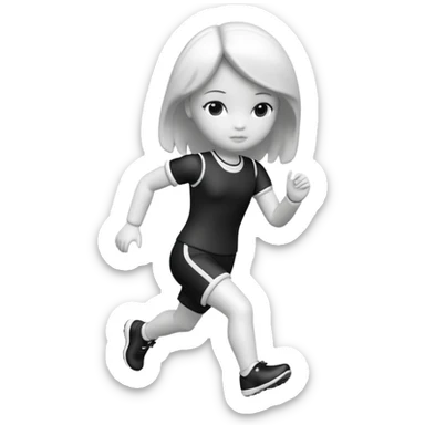 corriendo muñeco blanco y negro sticker
