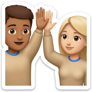 2 friends giving high five sticker