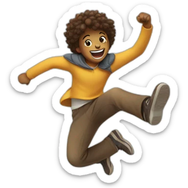 happy jumping sticker