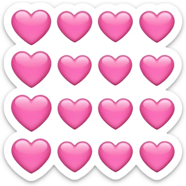 hearts pink sticker