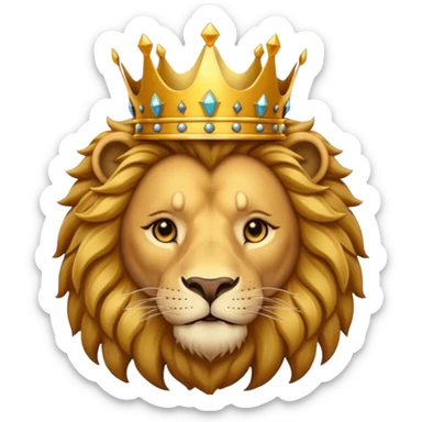 Lion with golden crown — majestic and proud. sticker