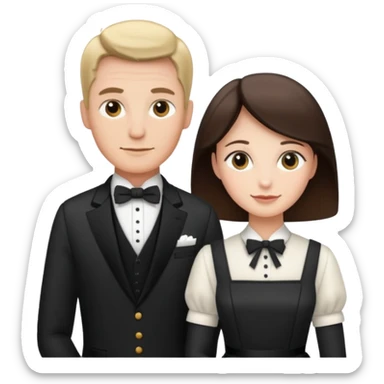 couple butler and housekeeper sticker