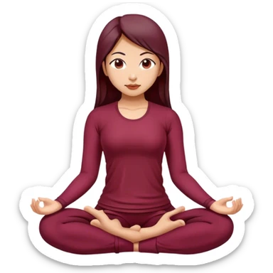 asian yoga girl Burgundy   clothes  sticker