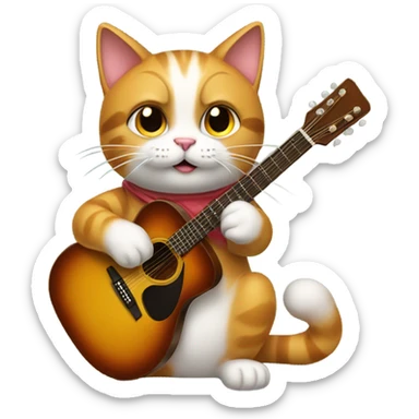 Cat playing guitar  sticker