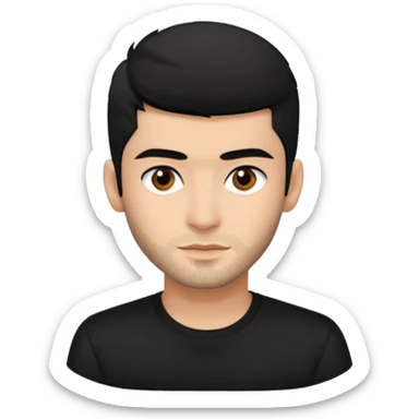 Zayn Malik with black hair and shirt sticker