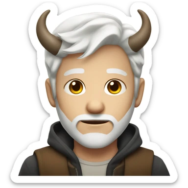 white-haired boy with horns sticker