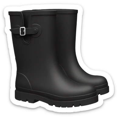 a pair of Black vinyl long rain boots sticker