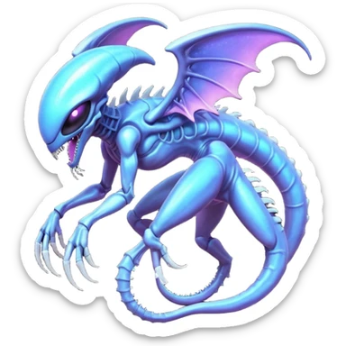 Abstract Xenomorph-Genesect-Lunala-ET-hybrid-fantasy-creature sticker