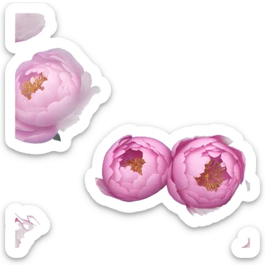 Pink and blue and purple peonies bouquet  sticker