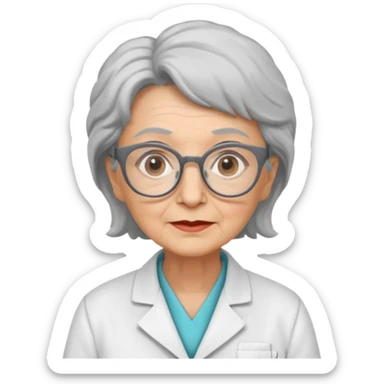 scientist professor old woman sticker