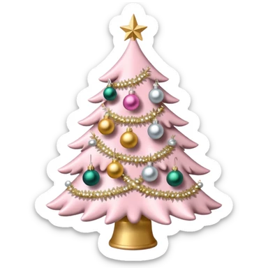 light pink christmas tree sticker
