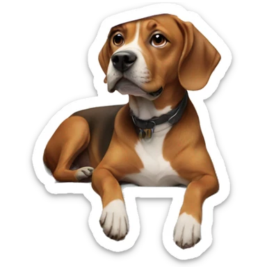 dog in party hat on couch sticker