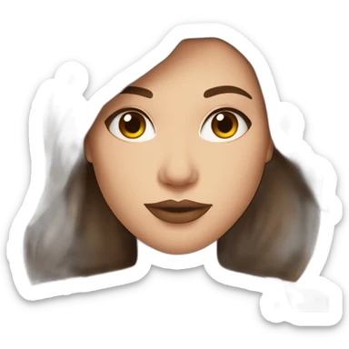 Plus size seductive brown hair Caucasian woman sticker