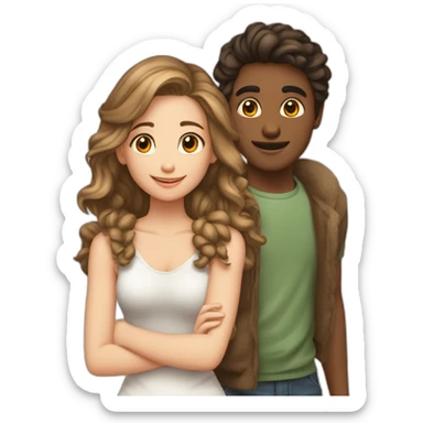 2 amoureux adolescents de la même couleur sticker