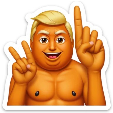 People giving middle finger to Donald Trump looking like Orange poop emoji  sticker