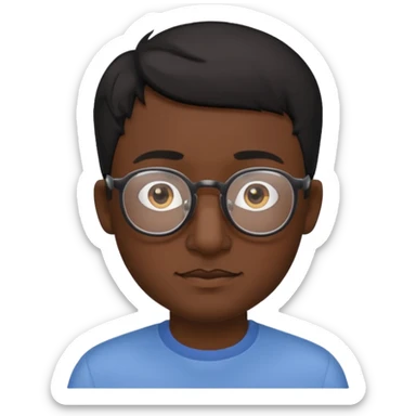 Emoli hombre con lentes poco cabello negro y nariz grande sticker