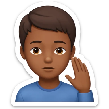 A boy showing right cheek to her mother asking for a gentle playful slap only boy no picture of mother included in emoji sticker