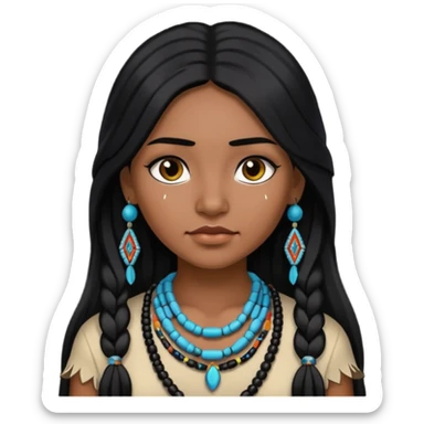 Native American girl sticker