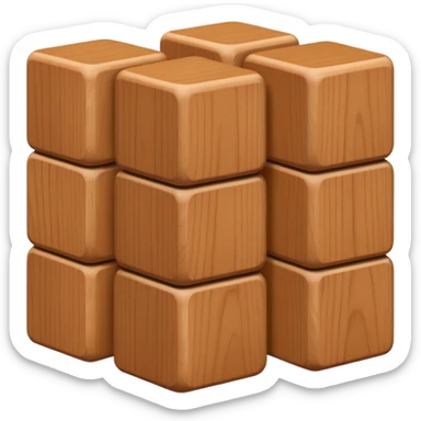 building material: wooden blocks stacked on top of each other sticker
