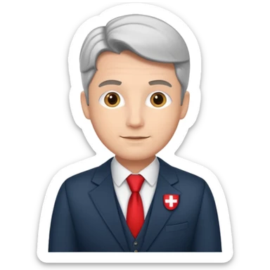 the swiss chris (banker influencer), looking professional sticker