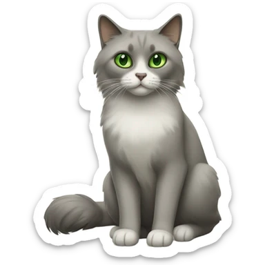 grey ragdoll cat and  brown cat with green eyes  sticker