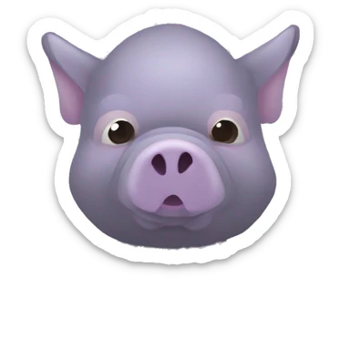 Lavender gray Pig darth Vader mask face pig armadillo trotting darth Vader fanned tail feathered tail pig armadillo darth Vader face sticker