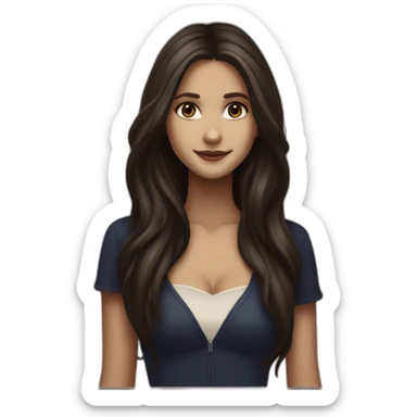 Elena Gilbert un vampire diares with long hair by Nina dobrev sticker