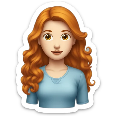 fille rousse yeux bleu tache de rousseurs sticker