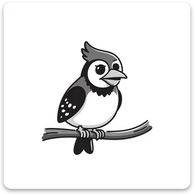 bluejay with attitude, beak smirk sticker