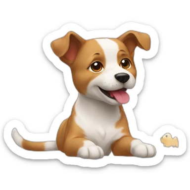 chat se battant avec chien sticker