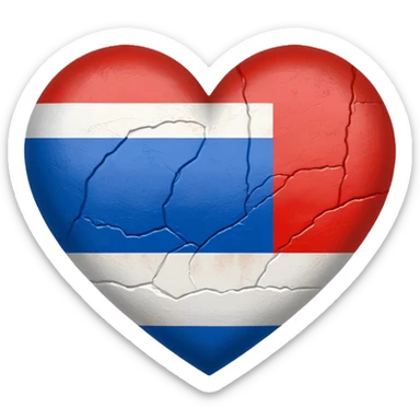 Heart painted in the colors of the Russian flag sticker