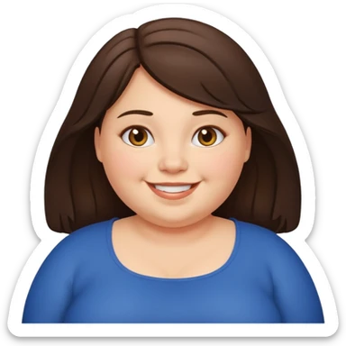 Fat girl brunette sticker