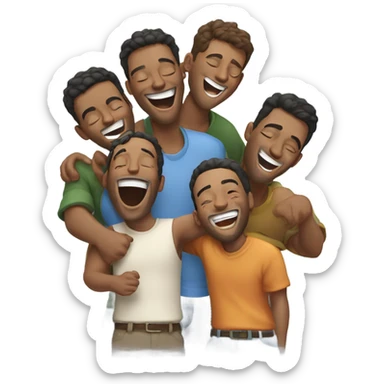 Men laughter  sticker