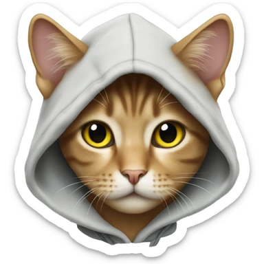 Cat wearing in hoody sticker