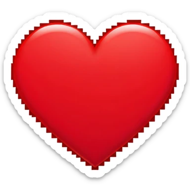A pixel art emoji of a heart, rendered in a retro 8-bit style with simple, bold colors. sticker