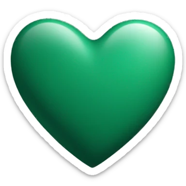 Dark green love heart  sticker