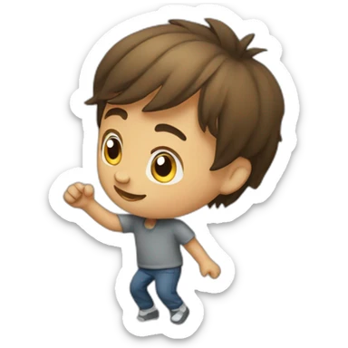 small man trying to reach something sticker