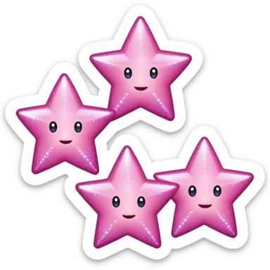 pink small three stars sparkling ✨ sticker