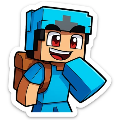 Isolate the main blue-armored character from the image, preserving all original details and colors, with a transparent background. sticker