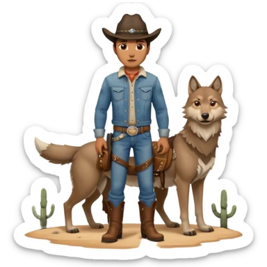 wolf and cowboys sticker