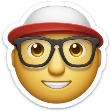 man with glasses and red hat with a white M in the hat sticker